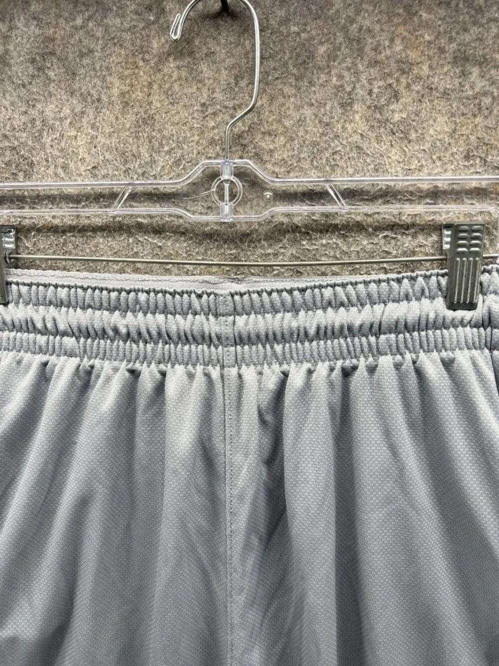 Nike Dri Fit Shorts Mens 2XL Gray Basketball Mesh Geometric Side Panel 11 Inseam